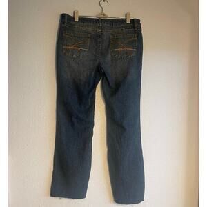 Y2K SO Denim Straight Leg Cutoff‎ Embroidered Low Rise Jeans